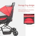 thumbnail image 5 of Pet Dog Stroller Four Wheels, Foldable with Storage Basket, Wagon for Cats, Dogs, Pet Babies Red, 5 of 6