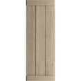 thumbnail image 2 of Ekena Millwork 16 1/2"W x 64"H Rustic Three Board Joined Board-n-Batten Rough Sawn Faux Wood Shutters w/End Batten (Per Pair), Primed Tan, 2 of 10