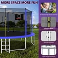thumbnail image 3 of CASEMIOL 14FT Trampoline Outdoor for Kids and Adults, 1000 LBS Weight Capacity, with Enclosure Net, Basketball Hoop, and Ladder – Recreational Trampoline for Family Fun, Blue, 3 of 8