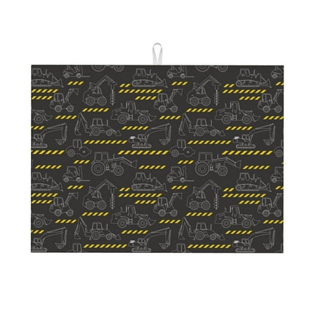

Cauagu Dish Drying Mat 24*18 inch Absorbent Dish Drainer Kitchen Counter Dish Drying Pad for Countertops Sinks Draining Racks( Retro Excavator)