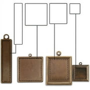 Sizzix Framelits Dies 4/Pkg By Vintaj-Square Bezels