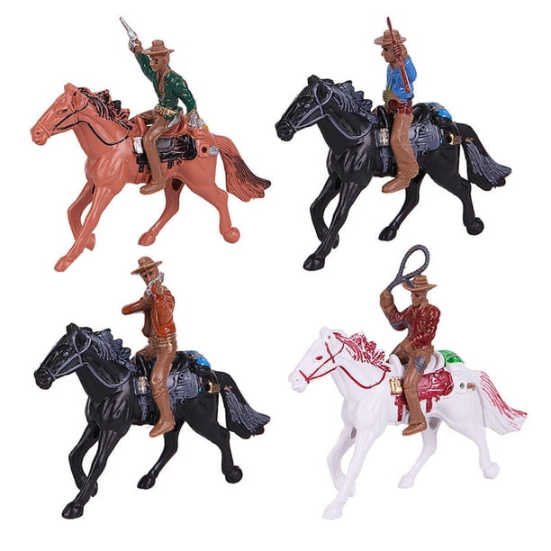Figuras de ,Figuras de los West Cowboys Juguetes Montar a caballo,Figuras Figuras americanas Playset, miniatura Figura de acción Modelo de vaquero occidental,Figuras Hombres