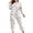 White, variant on Tnhcen 2 Pieces Plus Size Women’s Cozy Printed Long Sleeve Pajamas Set Button-Up Top Elastic Waist Pants Pjs Home Clothes Set XL-5XL