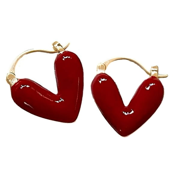DESIGNICE Valentines Day Heart Earrings Love Heart Dangle Earrings Jewellery Decorations Costumes Props Valentines Day Gifts for Travel