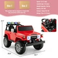 thumbnail image 3 of Gymax 2 Seater Ride On Truck Car 12V Licensed Toyota FJ40 RC w/ Laser Light & Music Red, 3 of 10