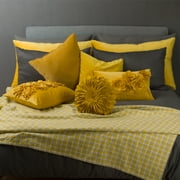 JWH 3D Handmade Aesthetic Decorative Round Sunflower Accent Throw Pillows with Insert Unique Pillow Bohemian Cushions for Bed Sofa 12 inch Yellow