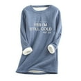 thumbnail image 2 of DPTALR Chemise Décontractée à Manches Régulières Imprimée pour Femmes Hiver Ample Vacances Col Rond, 2 of 3