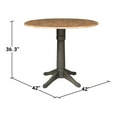 thumbnail image 3 of 42 in Round Drop Leaf Counter Height Table with 2 Stools in Hickory/Washed Coal, 3 of 10