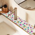 thumbnail image 2 of Yayeee Faucet Mat for Kitchen Sink 14.7" Diatomite Long Splash Guard Pad, Beige Retro Pattern, 2 of 7