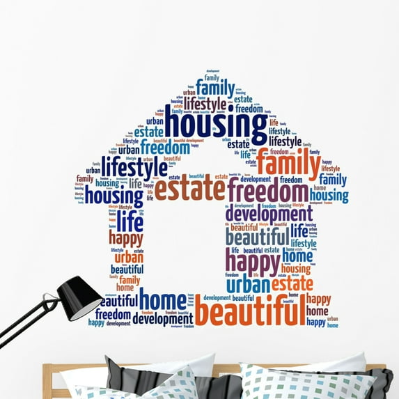 Housing Market Word Cloud Wall Decal Wallmonkeys Peel and Stick Business Graphics (48 in W x 47 in H) WM502954
