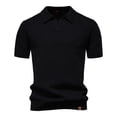 thumbnail image 1 of pstuiky camisetas para hombre, Suéter informal de manga corta con cuello vuelto, cómodo y liso para hombre camisas casuales para hombre l, 1 of 4