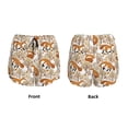 thumbnail image 3 of Yiaed Autumn Fox with Brown Plants Print Women's Running Shorts with Liner 3 Zipper Pockets Elastic Workout Athletic Gym Yoga Shorts-X-Large, 3 of 7