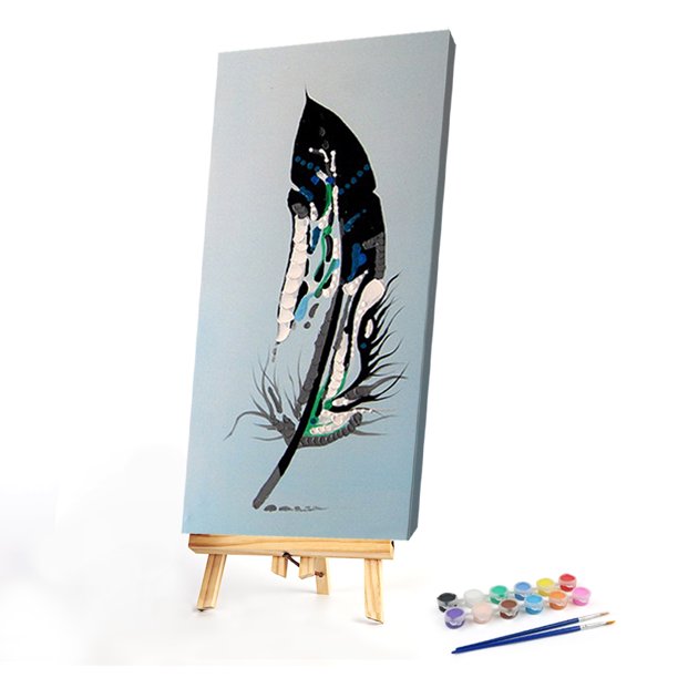 Cuadros Decorativos Pintura al óleo sin marco por números pluma DIY lienzo imagen artesanal (S1066) Tmvgtek embutido en tela