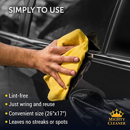 Premium 2pk + 1 Free Shammy Cloth for Car Drying - (26x17) - Super  Absorbent Chamois Towel for Car - Reusable Shammy Towel for Car -  Scratch-Free