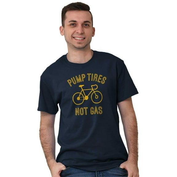 Bicycle Pump Tires Not Gas Eco Biker Men's Graphic T Shirt Tees Brisco Brands S