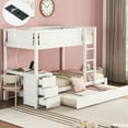 thumbnail image 3 of Twintwin Bunk Bed With Ports, Desk, Storage, And Twin Trundle In White Storage - Enhance Your Bedroom's Appeal Function, 3 of 7