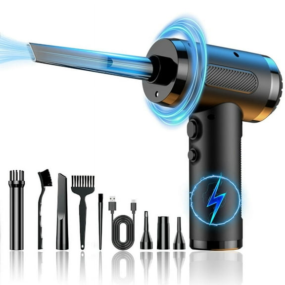 Compressed Air Duster for Cleaning, Rechargeable Portable Cleaning Kit, 3 Speeds Small Electric Cordless Air Blower