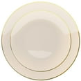 thumbnail image 4 of Crown Display™ 200 Piece Ivory And Gold Rimmed Disposable Plastic Plates For Party And Cutlery Set - Service For 40, 4 of 5