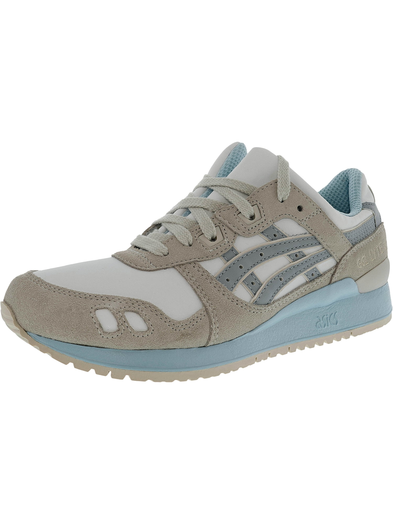asics mid grey suede mesh knit gel lyte trainers