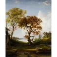 thumbnail image 2 of Jasper Francis Cropsey 12x14 Black Ornate Wood Framed Double Matted Museum Art Print Titled: The Hudson at Piermont (1852), 2 of 5