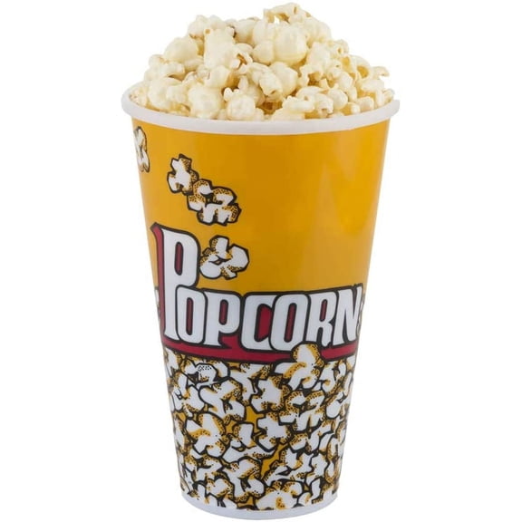 Set of 1 Yellow popcorn bowl tubs. 7 x 4.5 inches. Perfect for having a movie night at home, parties, and more!