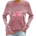 thumbnail image 2 of EchfiProm Womens Tops Breast Cancer Hot Pink Pullover Long Sleeve Crew Neck Winter T-Shirt for Womens Relaxed Fit, 2 of 4