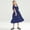 Blue, variant on LJEFF Girls Short-Sleeve Dress, Square Neck Solid Colors Party Ruffled Casual Dresses for Kids Blue Size 2-3T