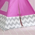 thumbnail image 3 of KidKraft Deluxe Bamboo and Canvas Play Teepee, Children's Furniture – Pink and Chevron, 3 of 5