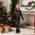 thumbnail image 6 of Yuaguia Family Christmas Matching Pajamas Set, Wish You a Merry Christmas Tree Letter Print Long Sleeve Tops and Black Snowflake Print Pants, Holiday Sleepwear, Kids 6 Years, 6 of 9