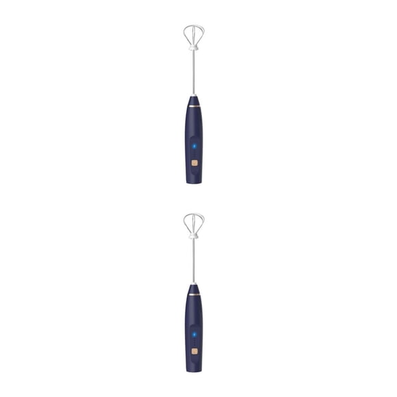 Billuyoard Batidor de huevos Espumador de leche Batidora eléctrica Handly Griped Conveniencia automática Carga USB recargable multipropósito Azul oscuro 2piezas
