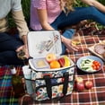 thumbnail image 5 of FORMRS Insulated Cooler Bag 24 Cans Capacity Soft Leakproof Lunch Box with Side Pockets, Red Japanese Floral Pattern, 5 of 7