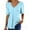 Sky Blue-01, variant on Womens V-Neck Short Sleeve Blouses Eyelet Lace Trim Detail Tunic Tops Casual Loose Fit Shirts