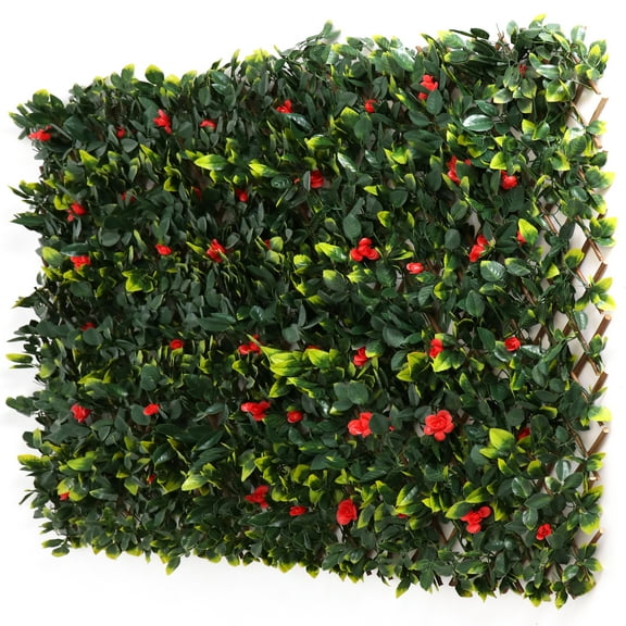 3rd Street Inn Bamboo Leaf Trellis 4-Pack (Red Rose Rattan)