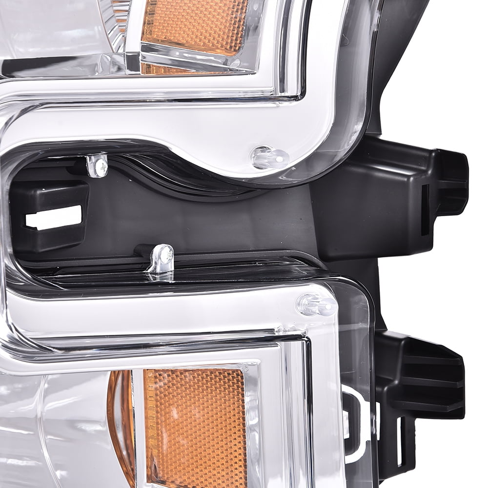 PIT66 Headlights Replacement Headlights Head Lamps Left+Right Pair Headlamp Assembly Accessories Clear Lens Black Housing Clear Reflector Fit for Ford F150 15-17