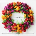 thumbnail image 4 of 3-color Tulip Wreath 20" Summer Wreaths for Outside Wall Window Farmhouse Indoor Outdoor Party Holiday Home Decor, 4 of 5