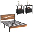 thumbnail image 2 of VECELO 3-Piece Bedroom Set Full Bed Frame and 2 Black Nightstands, 2 of 8
