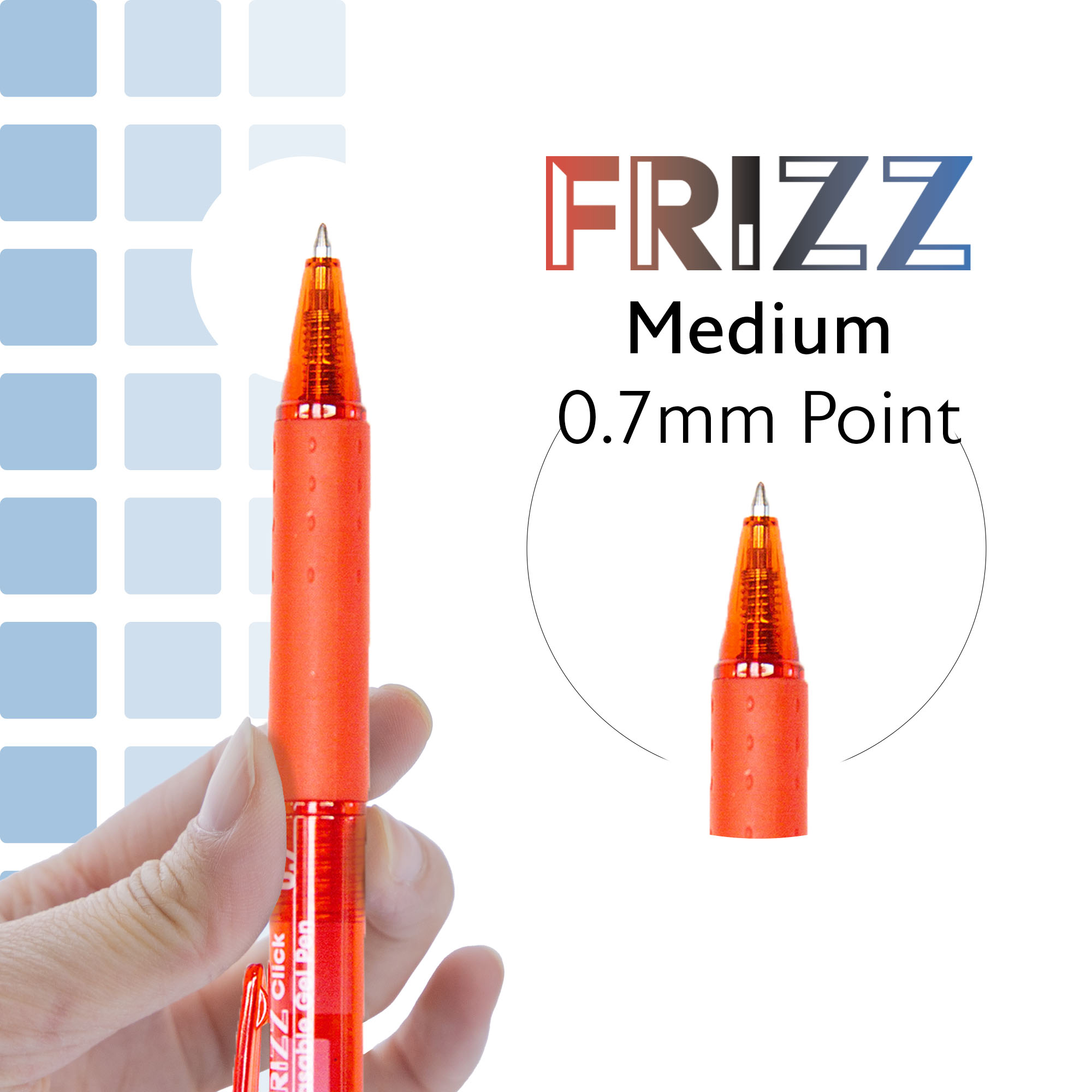 BAZIC Frizz Retractable Erasable Gel Pens, 0.7mm Medium Point, Assorted Colors Inks, Comfort Grip, 1-Pack