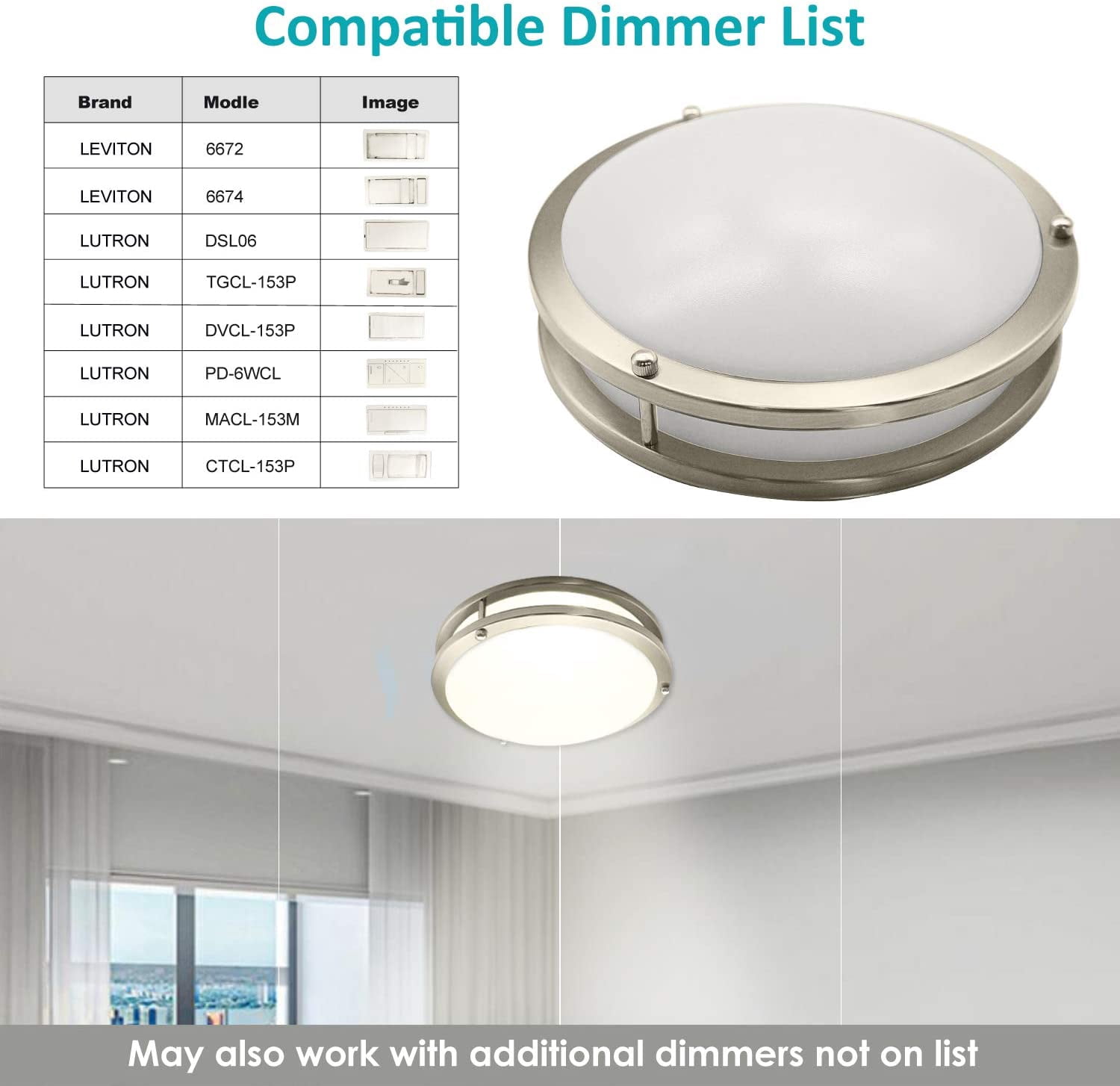 Facon 10-Inch LED Flush Mount Ceiling Light Fixture, Dimmable Ceiling Lamps for Hallway, Bathroom or Kitchen, Damp Location Ceiling Lamp, 4000K Cool White Light, cETL Listed