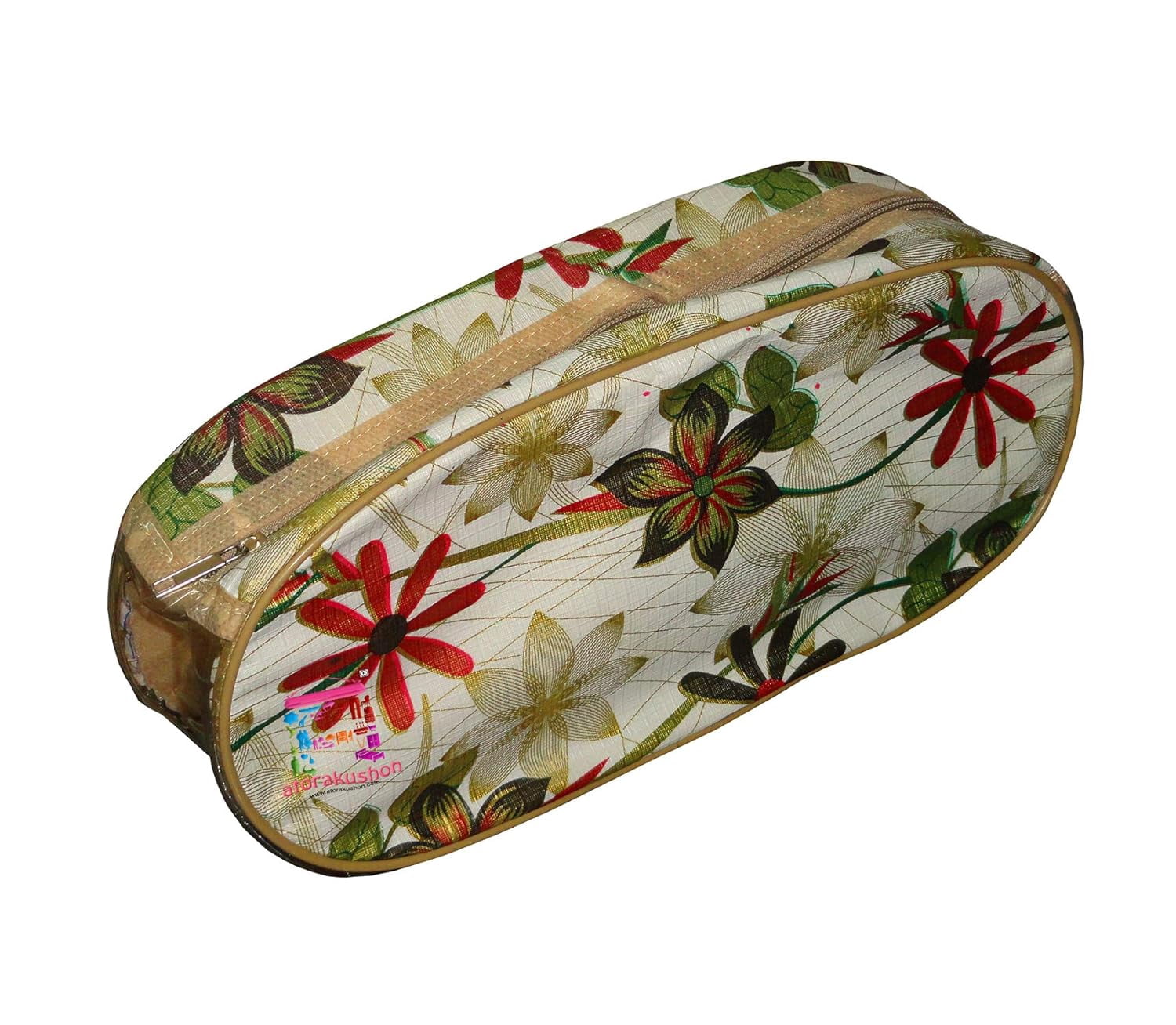 atorakushon Flower Print, Shoe Cover And Slippers Cover Travelling Shoe Storage Bag Storage Footwear Organiser Pouch Shoe Bag (Set of 8)