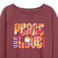 thumbnail image 3 of Woodstock - Hippie Retro - Peace & Love - Women's Lightweight French Terry Long Sleeve Shirt, 3 of 5