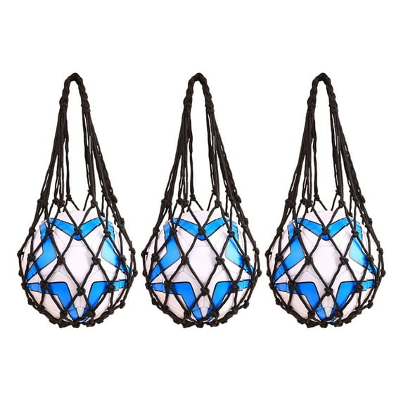 KAKOWELY Bolsa de 3 unidades para voleibol, baloncesto, fútbol, fútbol americano, malla de almacenamiento para pelotas individuales (negro)