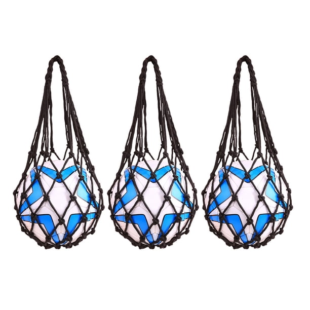 KAKOWELY Bolsa de 3 unidades para voleibol, baloncesto, fútbol, fútbol americano, malla de almacenamiento para pelotas individuales (negro)