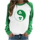 thumbnail image 1 of Día de San Patricio Moda Mujer Casual Manga larga Impreso Señoras Sudaderas Tops Fridja hkj3275, 1 of 5