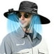 thumbnail image 1 of Sombrero de pescador de verano con ventilador solar y carga USB para hombre, 1 of 7