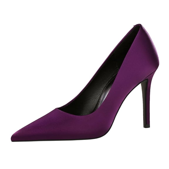Women's Pumps Stiletto High Heel Slip-on High Heels 10CM Purple Wedding Evening Party Court Shoes
