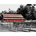 thumbnail image 2 of Peck, Gail 14x12 Gold Ornate Wood Framed with Double Matting Museum Art Print Titled - BW Rustic Barn, 2 of 4