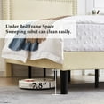 thumbnail image 2 of Katkuca Queen Bed Frame, Upholstered Queen Size Platform Bed Frame with Adjustable Headboard, Strong Wood Slat Support, No Box Spring Needed, Beige, 2 of 7