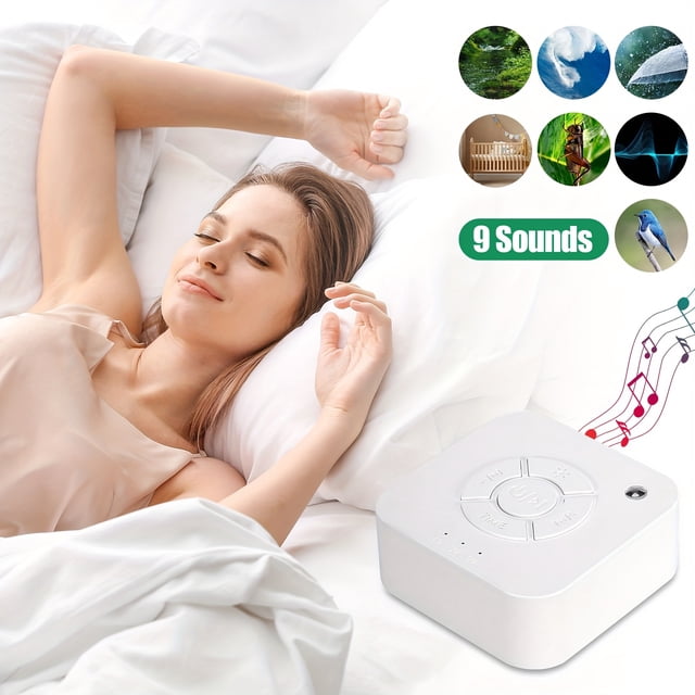 CNKOO Portable White Sound Machine 9 Soothing Sounds Mini Sleep Assistant Device with Memory Function for Home Travel Nurser & Office Use Sleep Timer for Mother‘S Day Gifts