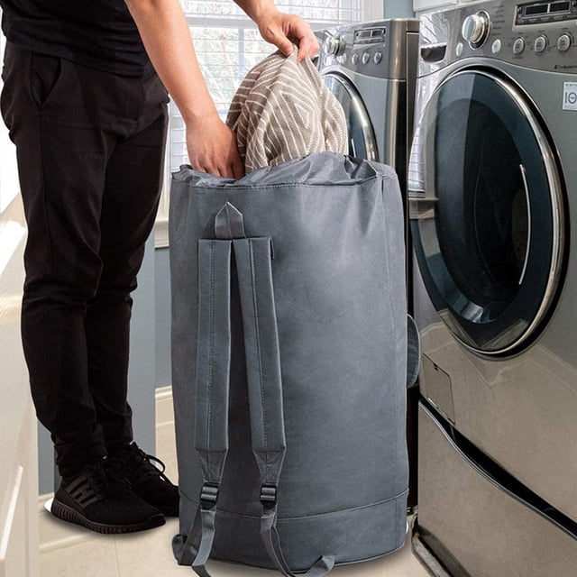 Sac à Linge Sac à Dos Surdimensionné Sac de Voyage avec Bandoulières Design Réglable et Extensible Sac à Linge Adapté pour Lessive Voyage Camping