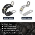 thumbnail image 4 of Unique Bargains Stainless Steel Cable Clamp Rubber Cushioned Metal Pipe Clamp Fastener for Car 10 Pcs 25.4*15mm 1 inch, 4 of 6